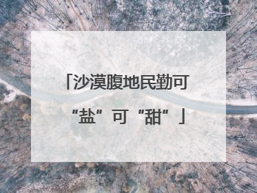 沙漠腹地民勤可“盐”可“甜”