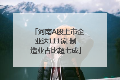 河南A股上市企业达111家 制造业占比超七成