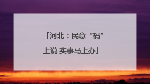 河北：民意“码”上说 实事马上办