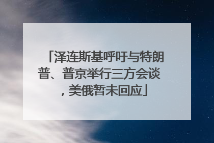 泽连斯基呼吁与特朗普、普京举行三方会谈，美俄暂未回应
