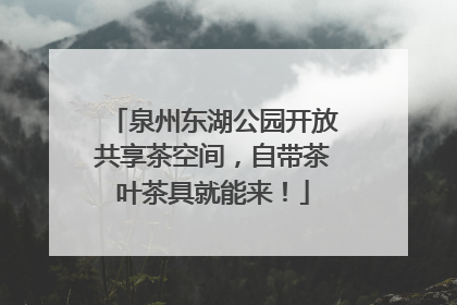泉州东湖公园开放共享茶空间，自带茶叶茶具就能来！