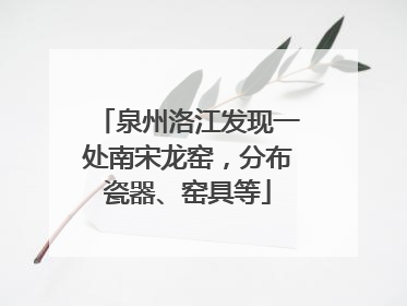 泉州洛江发现一处南宋龙窑，分布瓷器、窑具等