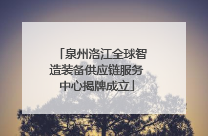 泉州洛江全球智造装备供应链服务中心揭牌成立