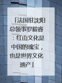 法国驻沈阳总领事罗毅睿：红山文化是中国的瑰宝，也是世界文化遗产
