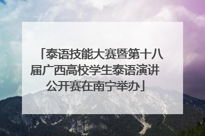 泰语技能大赛暨第十八届广西高校学生泰语演讲公开赛在南宁举办