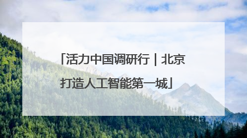 活力中国调研行｜北京打造人工智能第一城