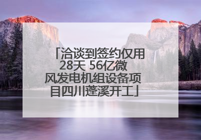 洽谈到签约仅用28天 56亿微风发电机组设备项目四川蓬溪开工
