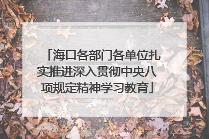 海口各部门各单位扎实推进深入贯彻中央八项规定精神学习教育