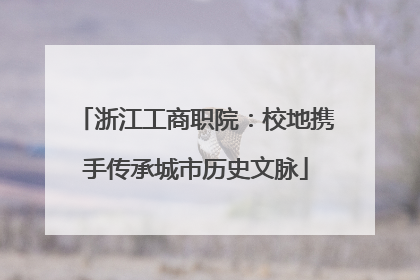 浙江工商职院：校地携手传承城市历史文脉