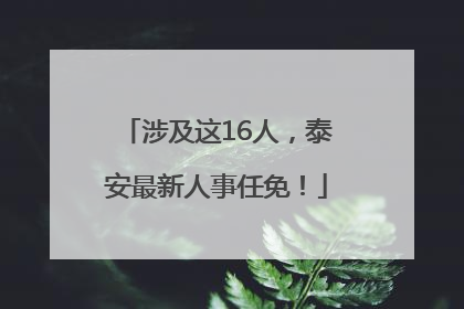 涉及这16人，泰安最新人事任免！