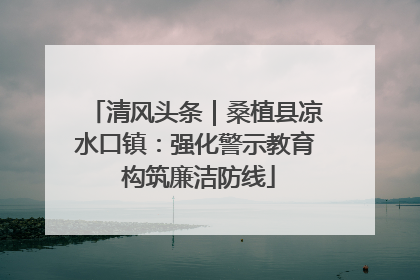 清风头条｜桑植县凉水口镇：强化警示教育 构筑廉洁防线