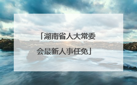 湖南省人大常委会最新人事任免