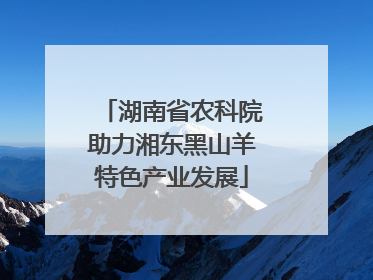 湖南省农科院助力湘东黑山羊特色产业发展