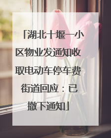 湖北十堰一小区物业发通知收取电动车停车费 街道回应：已撤下通知