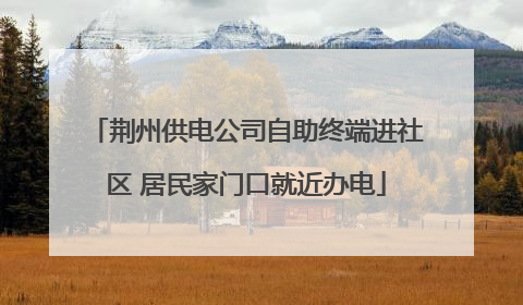 荆州供电公司自助终端进社区 居民家门口就近办电