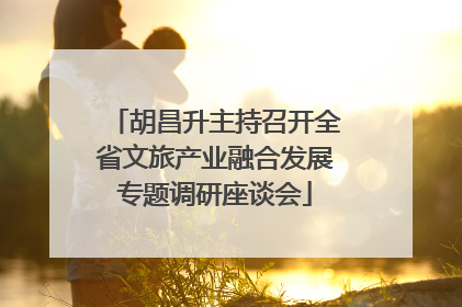 胡昌升主持召开全省文旅产业融合发展专题调研座谈会