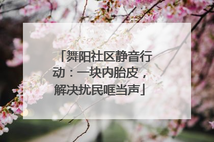 舞阳社区静音行动：一块内胎皮，解决扰民哐当声