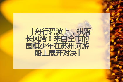 舟行碧波上，棋落长风湾！来自全市的围棋少年在苏州河游船上展开对决