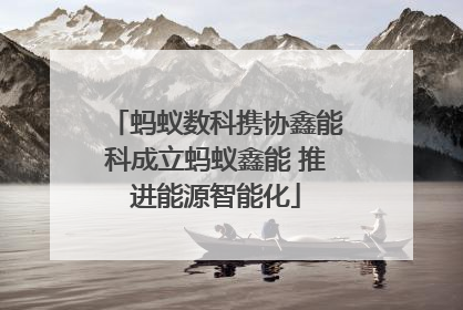 蚂蚁数科携协鑫能科成立蚂蚁鑫能 推进能源智能化