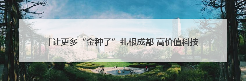 让更多“金种子”扎根成都 高价值科技成果与300余家优质中小企业精准对接
