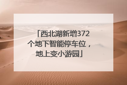 西北湖新增372个地下智能停车位，地上变小游园