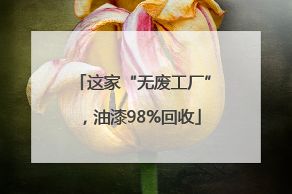 这家“无废工厂”，油漆98%回收