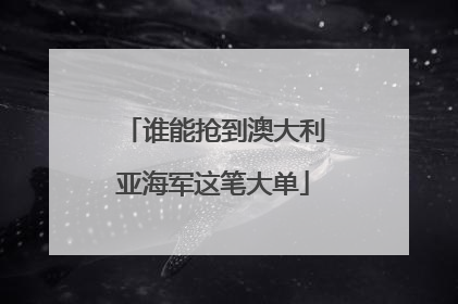 谁能抢到澳大利亚海军这笔大单