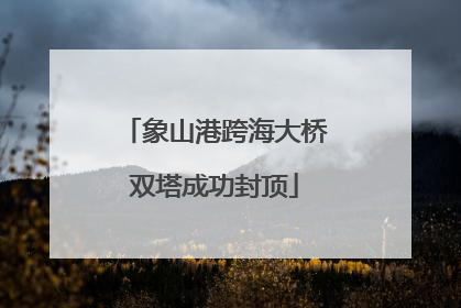 象山港跨海大桥双塔成功封顶
