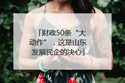 财政50条“大动作”，这是山东发展民企的决心
