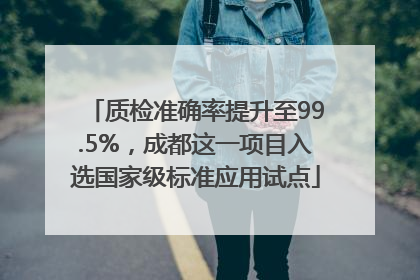 质检准确率提升至99.5%，成都这一项目入选国家级标准应用试点