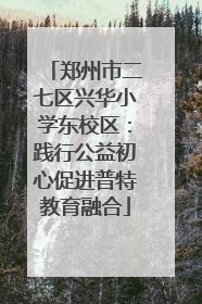 郑州市二七区兴华小学东校区：践行公益初心促进普特教育融合