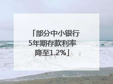 部分中小银行5年期存款利率降至1.2%