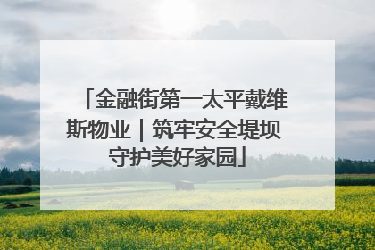 金融街第一太平戴维斯物业｜筑牢安全堤坝 守护美好家园