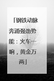 钢铁动脉奔涌强劲势能：火车一响，黄金万两
