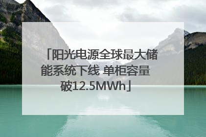 阳光电源全球最大储能系统下线 单柜容量破12.5MWh