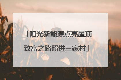 阳光新能源点亮屋顶 致富之路照进三家村