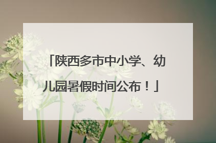 陕西多市中小学、幼儿园暑假时间公布！