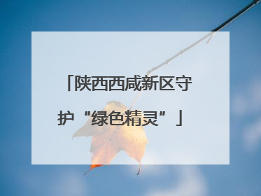 陕西西咸新区守护“绿色精灵”