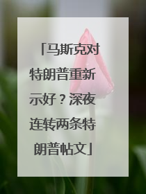 马斯克对特朗普重新示好？深夜连转两条特朗普帖文