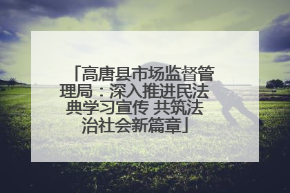 高唐县市场监督管理局：深入推进民法典学习宣传 共筑法治社会新篇章