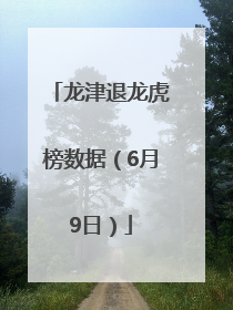 龙津退龙虎榜数据（6月9日）