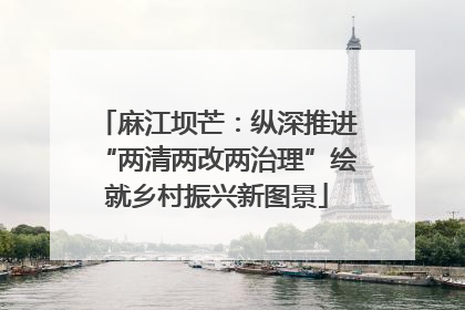 麻江坝芒：纵深推进“两清两改两治理”绘就乡村振兴新图景