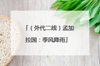 （外代二线）孟加拉国：季风降雨