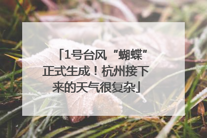 1号台风“蝴蝶”正式生成！杭州接下来的天气很复杂