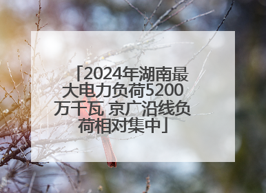 2024年湖南最大电力负荷5200万千瓦 京广沿线负荷相对集中
