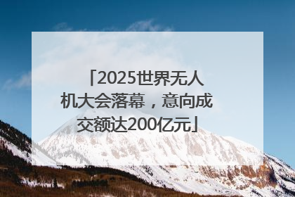 2025世界无人机大会落幕，意向成交额达200亿元