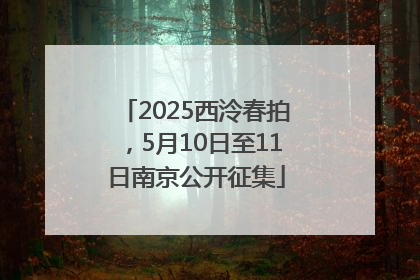 2025西泠春拍，5月10日至11日南京公开征集