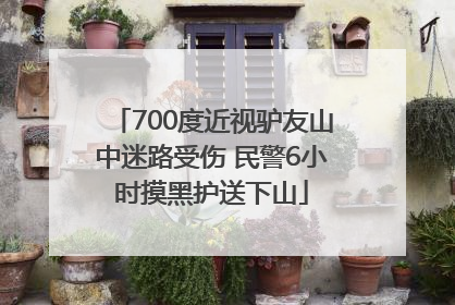 700度近视驴友山中迷路受伤 民警6小时摸黑护送下山